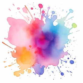 colorful mixture of watercolor blots splashes