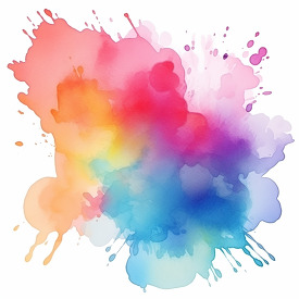 colorful mixture of watercolor splashes