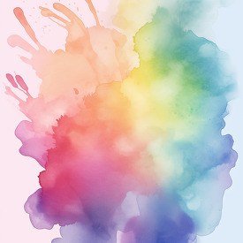 colorful mixture of watercolor splashes blue yellow red