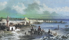 Colorized Historical Illustration of Alexandria Egypt
