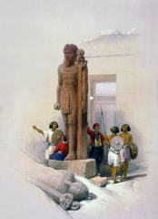 Colossus in front of Temple of Wady Saboua Nubia