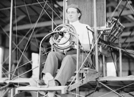 commercial aviator in curtiss type plane 191