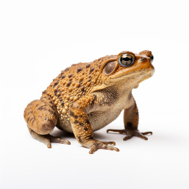 Common toad isolated on white background