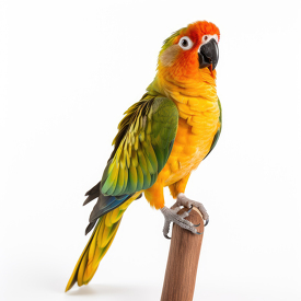 conure isolated on white background