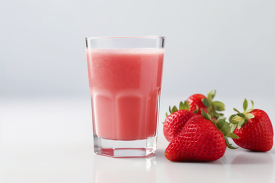 cool fresh glass of healthy strawberry smoothie