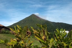 Costa Rica Volcano with Blue sky