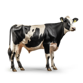 cow side view isolated on white background