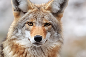 coyote closeup face photo