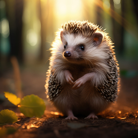 cute baby hedgehog cin the woods