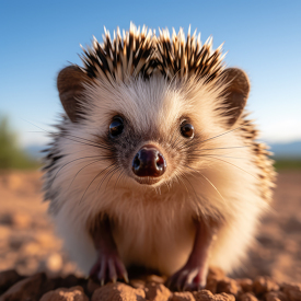 cute baby hedgehog closeup