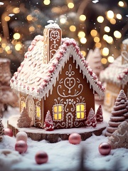 cute decorated christmas ginger bread house