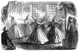 dancing dervishes historical illustration