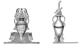 decorative ancient egyptian vases historical illustration