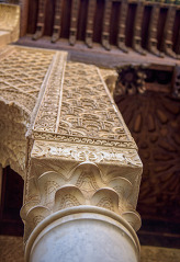 decoratove carved pillarbahia palace marrakech morocco