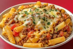 Delicious Baked Rigatoni With Ground Beef and Cheese