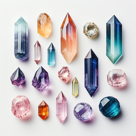 different colors and sizes of beautiful crystals
