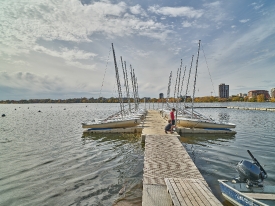Dock at Lake Calhoun one of Minnesotas famous 10 000 Lakes