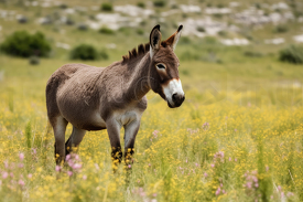 donkey in an open field