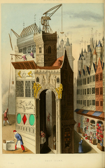 example of a town during the middle ages color illustration