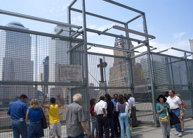 fenced off area around after 911 world trade center