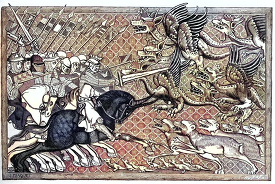 fighting of the dragons miniature manuscript