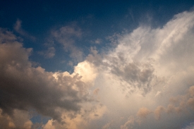 fluffy cumulus clouds at sunset 5448