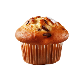 fresh muffin with chocolate chips