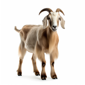 Goat front isolated on white background