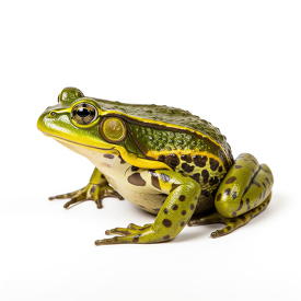green bull frog isolated on white background