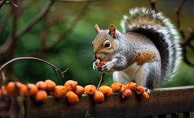 grey squirrel eating