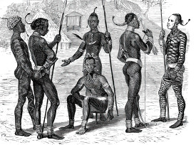 group of gani men historical illustration africa