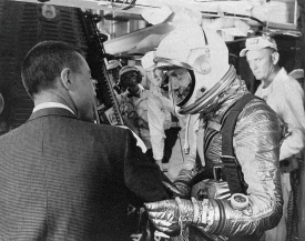 Gus Grissom Wishes Alan Shepard Good Luck