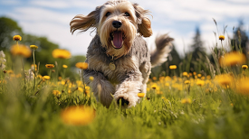 happy otterhound Dog running