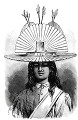 head dress of indian female dancers historical illustration