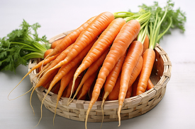 healthy garden carrots in a basket