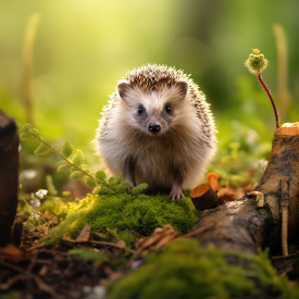 hedgehog walking in a meadow