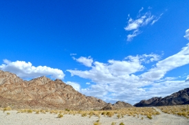 High desert scenery mountains with blue sky