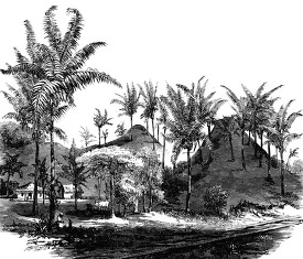 hills near the railway historical illustration