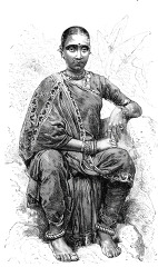 hindu girl of high caste historical illustration. historical ill
