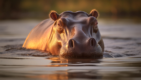 hippopotamus in the Okavango Delta Botswana