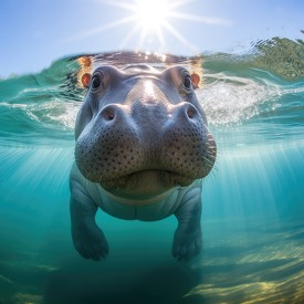 hippopotamus under water