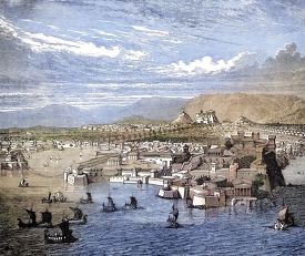 historical illustration the view of the city of carthage a Phoen