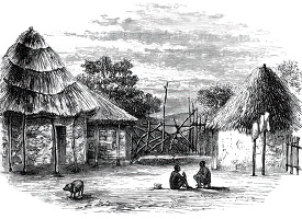 home of african native historical illustration africa