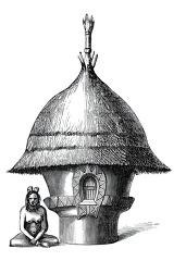 hut for boys historical illustration africa