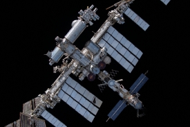 International Space Station is pictured from the SpaceX