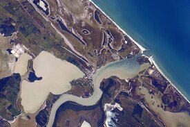 International Space Station river fades into ocean