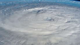 international space station view of hurricane larry