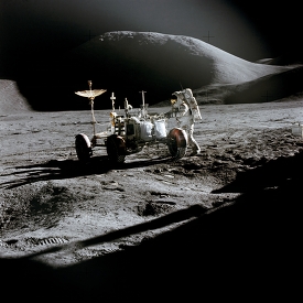 Irwin at the Lunar Rover
