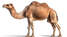 isolated camel side view on white background