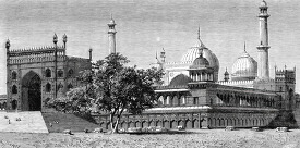 jammmusjid or great mosque historical illustration